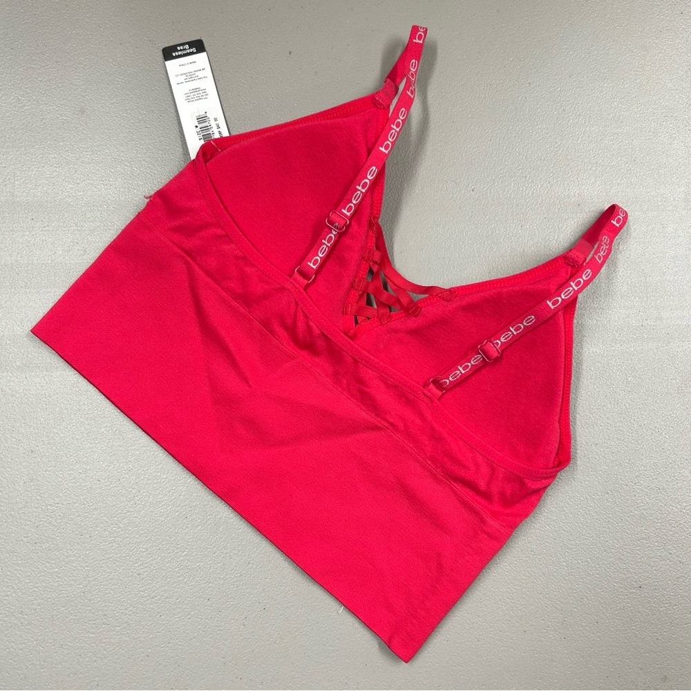 Bebe Intimate Pink Bralette Bra Padded Womens Size Medium NWT - Picture 2 of 5